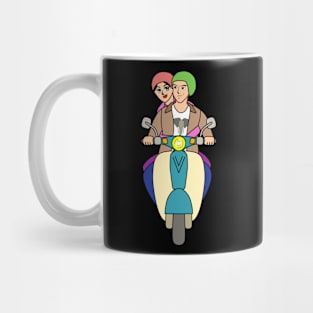 Couple on a scooter Mug